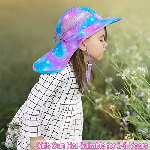 Šeširi za sunce za djecu UV zaštita ljetni šešir sa širokim obodom dugi šešir s preklopom za djevojčice šešir