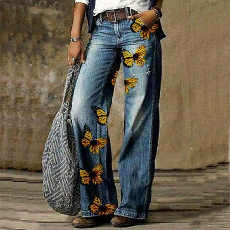 UKTZFBCTW Teretne hlače Proljeće odjeća Ženska odjeća Print Ethnic Stil Streetwear Ležerne jesen Elegantni bastet