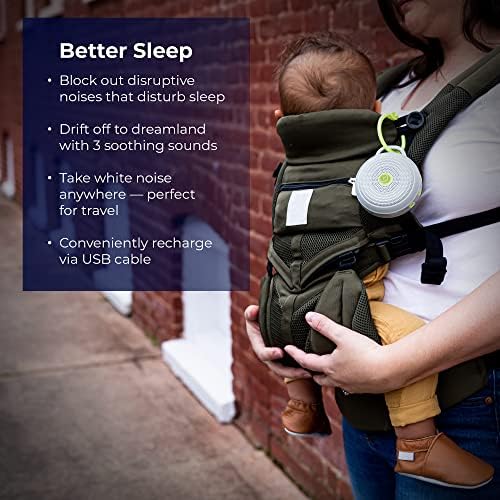 Yogasleep Hushh prenosiva mašina za Bijelu buku za bebe, 3 umirujuća, prirodna zvuka sa kontrolom jačine zvuka, kompaktna za upotrebu u pokretu & putovanje, USB punjiva, klip za sigurno dijete & amp; brava za djecu, siva, 2 posjeta