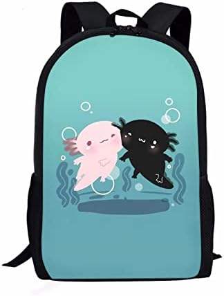 FUIBENG 15-inčni Dječiji ruksak s ljupkim Aksolotlima, torba za osnovnu školu u predškolskom vrtiću Teens Boy Girl Casual Daypack lagana i izdržljiva torba za rame