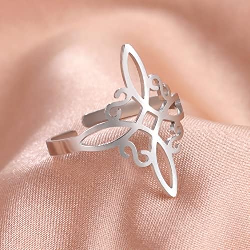 TEAMER vještice čvor prsten od nehrđajućeg čelika Witchcraft Celtic ljubav čvor prsten za žene