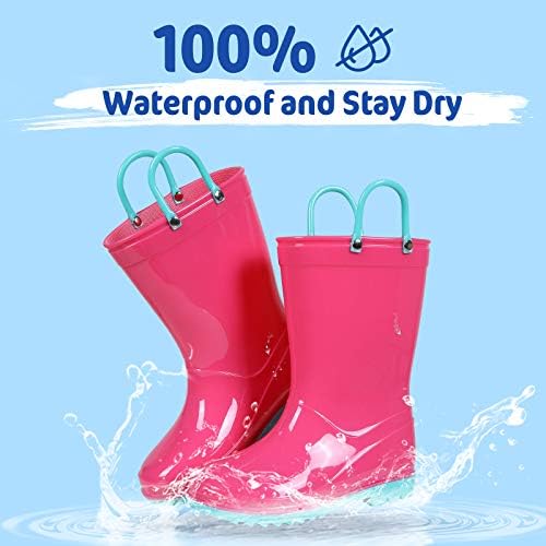 Litfun dječje čizme za kišu za dječake djevojčice lagane vodootporne čizme za kišu s lakim ručkama