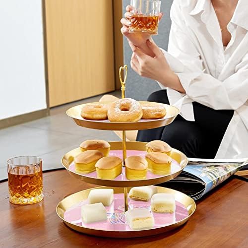 Gljivac 3-nivoski nosač cupcake, stalak za desert, kula za cupcake za čaj za vjenčanje rođendan bife servera
