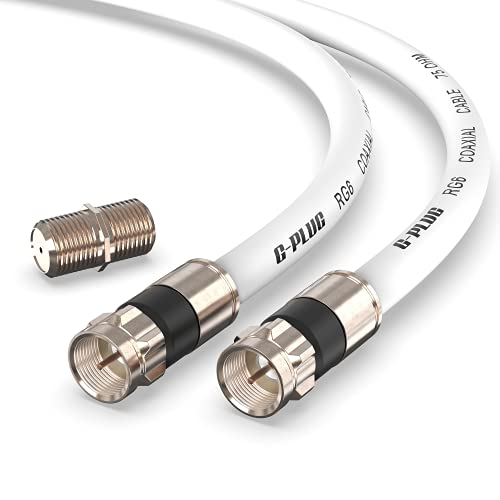 G – PLUG 3ft RG6 set konektora za koaksijalne kablove-brzi Internet, širokopojasni i digitalni TV Anteni, proširenje satelitskog kabla-vremenski zapečaćeni dvostruki gumeni O-prsten i kompresijski konektori bijeli