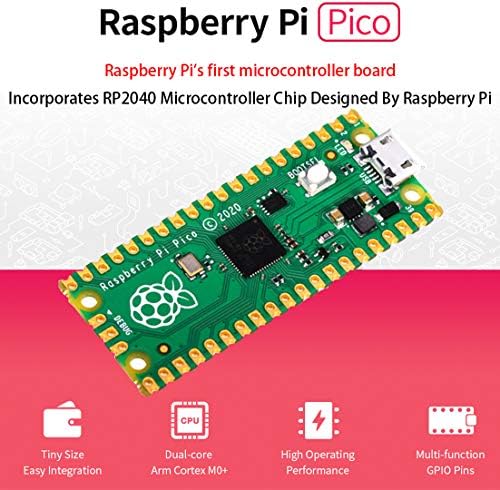 Raspberry Pi Pico sa prethodno Zalemljenim mikrokontrolerom zaglavlja Mini Razvojna ploča bazirana na Raspberry Pi Rp2040 čipu,dvojezgreni ARM Cortex M0+ procesor, fleksibilan sat koji radi do 133 MHz