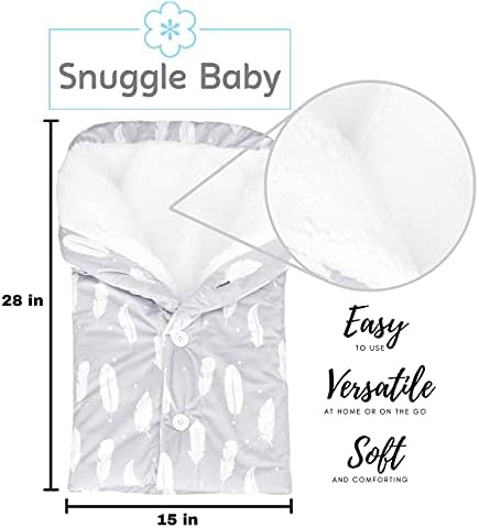 Snuggle Baby - - swaddle deka za novorođenog dječaka ili djevojčicu 0-9 mjeseci - -omot za novorođenčad za višestruku upotrebu - - ekstra meka plišana vanjska i unutrašnja podstava od flisa drži Baby Snug & udoban - - Boho perje