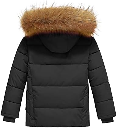 Wantdo Kids Girls vodootporni zimski kaput toplo izolovana Puffer jakna sa kapuljačom od Faxu krzna