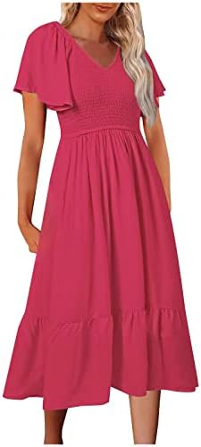 Lace Beaded Dress ženske ljetne Casual haljine kvadratni vrat kratki rukav Swing Dress Casual plaža prugasta košulja