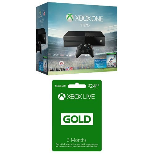 Xbox One 1TB konzola - Madden NFL 16 paket + 3 mjeseca uživo (fizička kartica sa kodom)