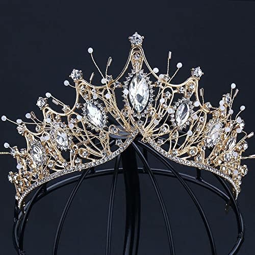 Baroque Crystal Tiara Retro Exquisite Black Rhinestone Crown Bar Mitzvah Korejski Traka Za Glavu Vjenčanje Djevojke