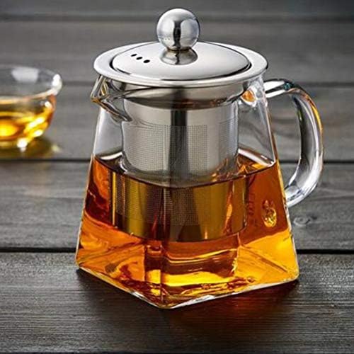 Luxshiny čajnik čajnik čajnik 350ml Clear Glass čajnik sa infusiranim čeličnim šljokicama čajnik