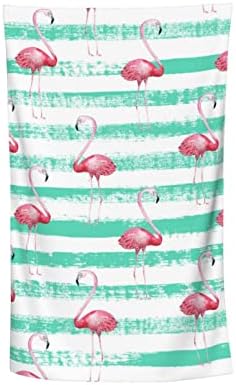 Annuda Flamingo Green Plaže ručnik od mikrovlakana meko upijajući ručnik za preveliko suho lagani veliki ručnik za plažu, kupatilo, bazen, kampiranje za dječake djevojke 32x52 inča