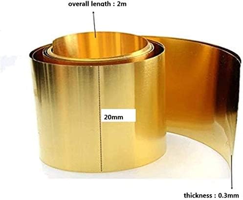 UMKY mesing ploča H62 tanak lim ploča u mesing bakar lim za obradu metala, Debljina: 0. 3 mm dužina: