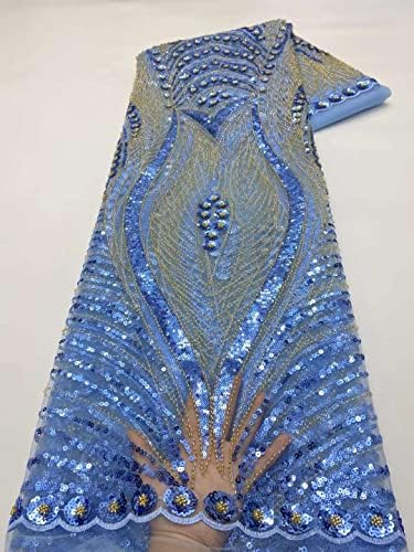 Šljokice kamena Francuska čipkasta tkanina od tila 5 metara po parceli za izradu odjeće afričke mrežaste vezice tkanine za mladenke materijal za haljine od perli