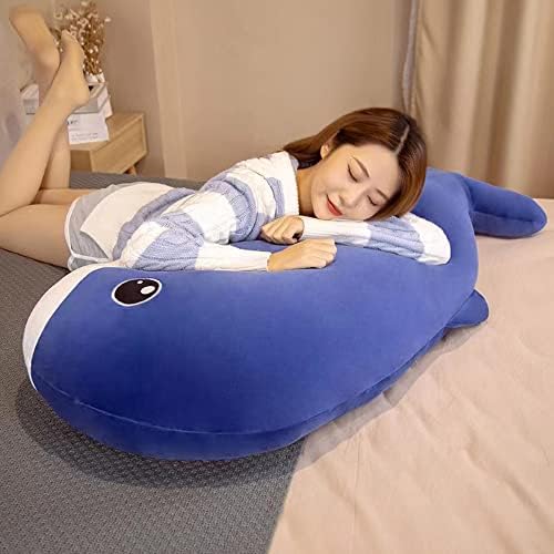 Yjihgdsmp Plava kitova Punjena životinja plišana igračka, slatka kitova plišana lutka igračka jastuk jastuk