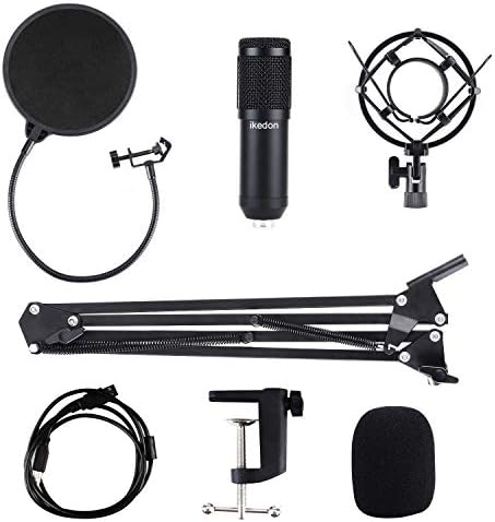 USB kondenzatorski mikrofon, IKEDON 192kHz/24bit Plug & amp; Play PC Streaming mikrofon, USB mikrofon komplet