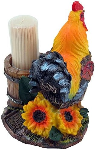 Farma pijetaolo i staromodna vodna kapica za zube sa figuricom u seoskoj kuhinji ili bar pileći dekor, skulpture i statue i rustikalni pokloni za poljoprivrednike