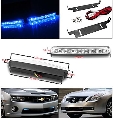 ZMAUTOPARTS zamjena Crne farove farovi sa 6 plava LED DRL svjetla za 2002-2003 Acura TL