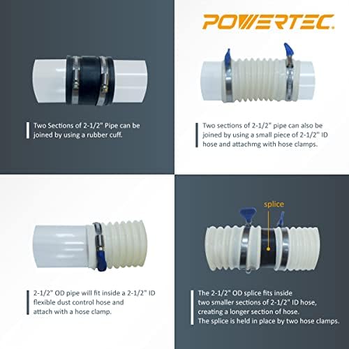 Powertec 70176V Clear PVC cijev 2-1 / 2 x 36 LONG, 1PK, kruta plastična cijev za crijevo i fitinziranje
