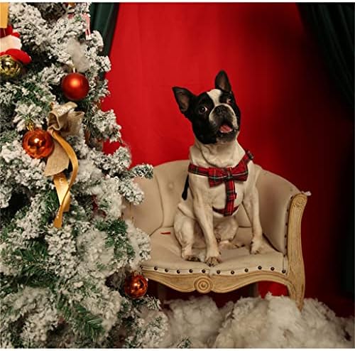 UEIDOSB pamuk crveni plaćeni božićni pas s bockom i osnovnim psećim povodcem Podesivim kopčom za kućne ljubimce
