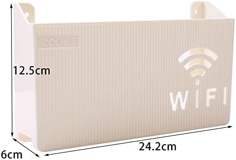 Meoliny WiFi Router kutija za odlaganje kablova za montiranje na zid stalak za Zidne police plutajuće police za spavaću sobu dnevni boravak, Bijela