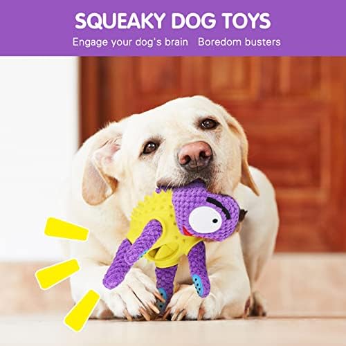 Kandrix Tvrde igračke za pse, škripave igračke za pse za agresivne žvakače, liječite doziranje igračke pse interaktivne sa plišom i prirodnom gumom za srednju malu pasminu.