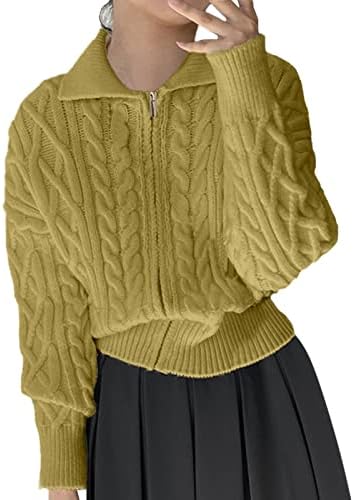 Žene Ležerni seksi patentni zatvarač Cardigan Slim Femme pleteni dugi rukav modni džemper