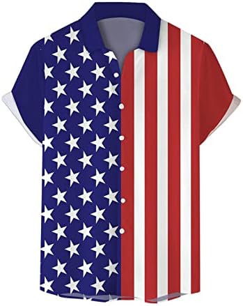 Bmisegm ljetna Muška majica Muška Dan nezavisnosti zastava 3d Digitalna štampa majica sa dugmetom