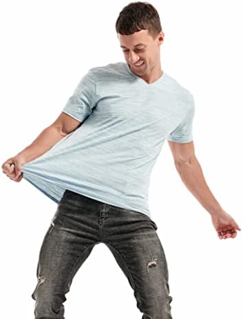 KLIEGOU muške majice sa V izrezom-Casual stilski opremljene elastične majice za muškarce