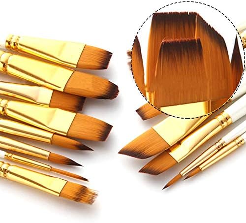 Walnuta 15pcs Umjetnik slikanje četkica za farbanje drvene ručke za boju četkice za kosu sa besplatnom farbanjem