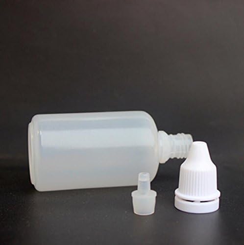 10pcs Bijela plastična puštanja praznih pad boca za oči tekućine zadivljujuće kopčevice za pakiranje spremnika spremnika sa vijčanom poklopcem i uklonjivim utikačem