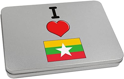 Azeeda 80mm 'Volim Mjanmar' Metal sa šarkama / kutijom za odlaganje