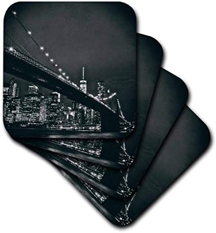 3drose CST_219800_2 New York scena Brooklyn mosta i manhattanske oblikovanja u noćnim mekim podmetačima ,, MULTICOLOR
