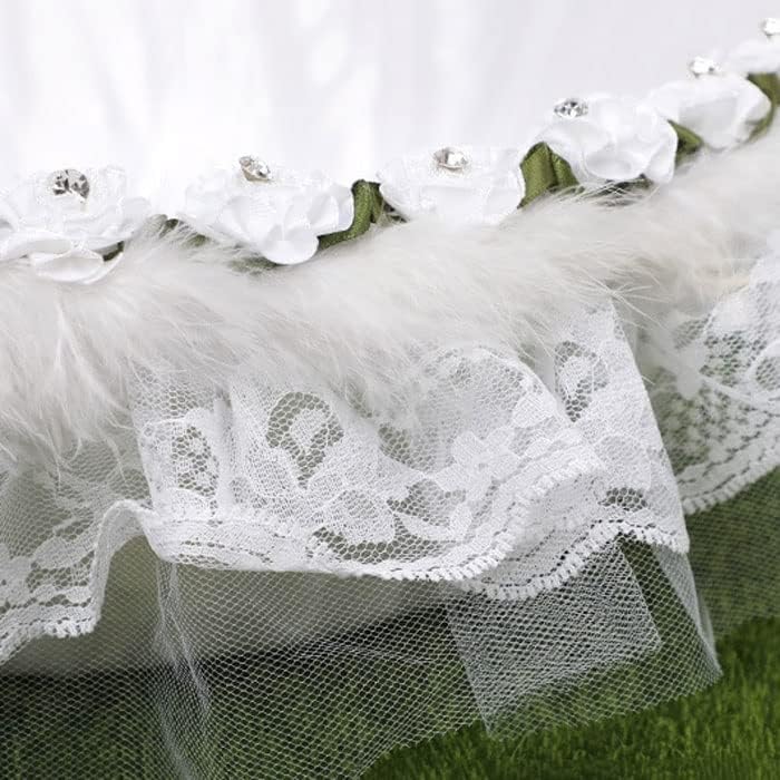 XJJZS Bijela vjenčana korpa za cvijeće čipkasta ručna korpa za cvijeće prenosive delikatne korpe za cvijeće