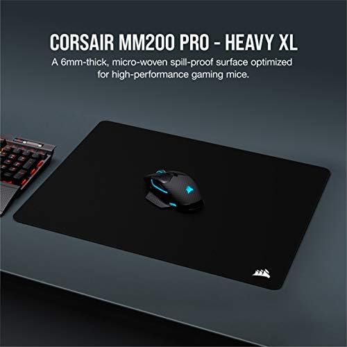 Corsair MM200 PRO Premium prosipanje-prosipanje tkanine Gaming podloga za miša-teška XL-Crna