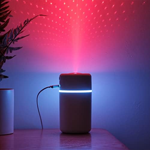 Xunion Cool Mini aromaterapijski ovlaživač, USB 2-brzinski desktop ovlaživač, Led Star projektor, pogodan za automobil, kancelariju, spavaću sobu i