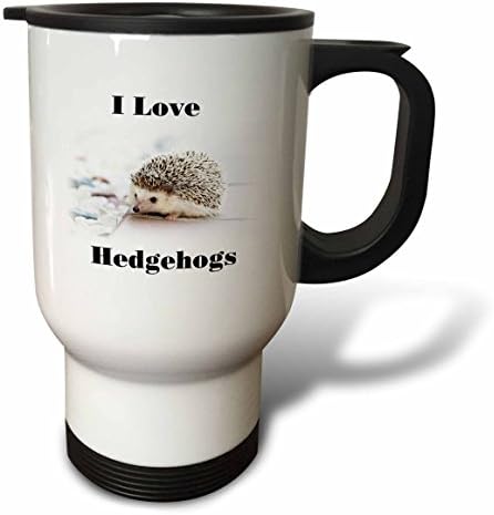 3drose Print of I Love Hedgehogs Putnička krigla, 14 oz, bijela