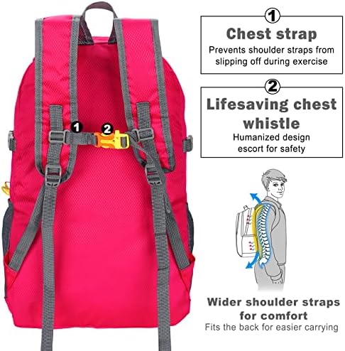 Vukovi 20 / 35L Lagani ruksak za planinarenje, ultralight vodootporan putnički pakiranje paketa za žene muškarci