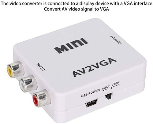 Everter Yemirth AV do HDMI, 480p Mini kompozit AV do VGA adapter TV set Top Box Audio Video Converter Adapter kompatibilan sa VCR kamerom DVD