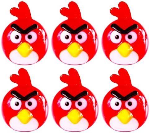 Angry Birds Movie Mini figura skulptura - snop sa 6 ljutih ptica crvene ptice ručne izrađene staklene kolekcionarske figurice sa jasnim slučajevima