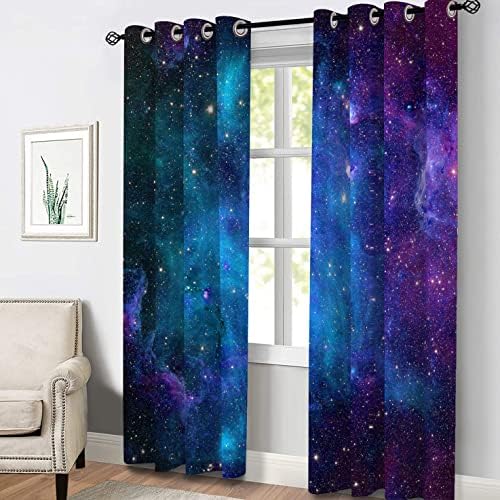 Aimego Galaxy Blackout Curtains Vanjski svemirski univerzum Nebula noćni zvjezdani dekor za dječje