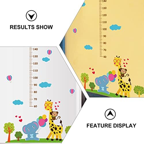 Toyvian Biljke DECOR 2PCS Dječji visinski grafikoni zidne naljepnice DIY CARTOON Životinjski žiraff