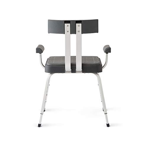 Medline-Mdsmomchairgh MDSMOMCHAIRG Momentum tuš stolica, vrhunska stolica za kupanje sa neklizajućim nogama, medicinska tuš sjedišta za odrasle, siva