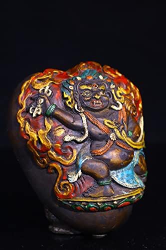 4 TIBETAN HEMPLE Kolekcija Stara prirodna gabala Bootl Bookirana Vajrapani Bodhisattva Gabala Bowl Buddhist