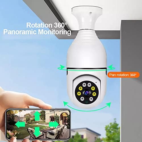 Youthink Video nadzor, sigurnosna kamera za žarulju 1080p bežična panoramsko-panoramsko-inteligentno HD noćni vid sa nadzornom kamerom za dom