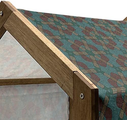 Lunabilna etnička drvena kućna kuća, apstraktni dizajn Bitni geometrijski motiv Kružna izvučena ilustracija,