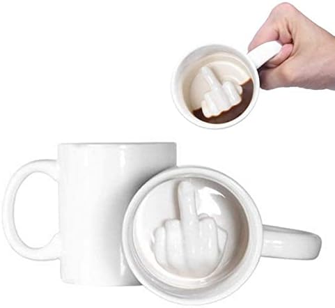Nuykouy keramika 14oz šalica za kafu - 3D keramičke čajne čajne šalice sa ručkom - mikrovalna pećnica i perilica posuđa, savršena za čaše ili ljubitelje zanimljive - zanimljive dizajnerski poklon