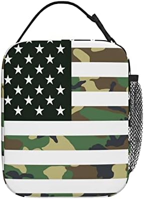 Američka zastava Camouflag torba za ručak, prenosiva Tote Bento torbica za ručak, Žene Muškarci djevojčice dječaci torbe sa patentnim zatvaračem za piknik / plovidbu/plažu/ribolov / posao