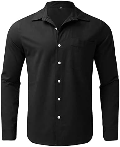 BMISEGM ljetne majice muško casusnu jesenju čvrste pamučne džepove pamučne džepne košulje odvojite gumb s