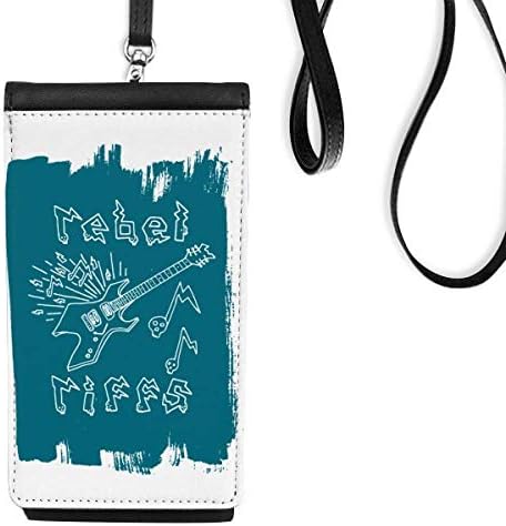 Električna gitara Muzički instrumenti Plavi uzorak Telefon novčanik torbica Viseća torbica za mobilne uređaje